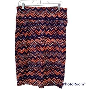 LulaRoe Cassie Chevron, Aztec or Southwest Print Pencil Skirt Size Large